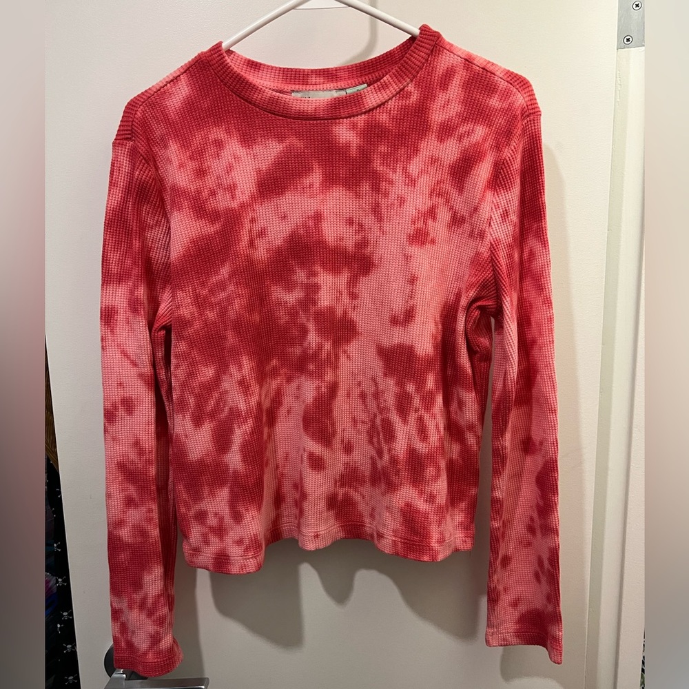 Saturday Sunday by Anthropologie Tie-Dye Waffle Long-Sleeve Tee/ Sweatshirt sz M